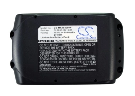 Аккумулятор Makita, BCL180F, BCL180W, BCL180ZW, 1500 мАч, CS