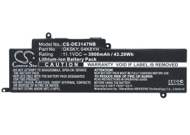 Аккумулятор Dell, Inspiron 11 3147, Inspiron 13 7347, Inspiron 11 3147 3000 11.6", 3900 мАч, CS