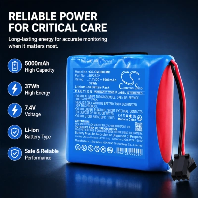 Аккумулятор CONTEC, CMS-60C Handheld Pulse Oximeter, CMS800 Patient Monitor, CMS900 Patient Monitor, 5000 мАч, CS фото 8