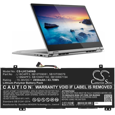 Аккумулятор Lenovo, IdeaPad C340-14IWL, Ideapad C340-14API 81N6004UGE, IdeaPad C340-14API, 2850 мАч, CS фото 2