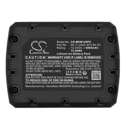 Аккумулятор Milwaukee, M12, M12 REDLITHIUM XC 4.0, C12 FM, 6000 мАч, CS фото 2