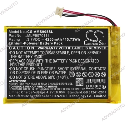 Аккумулятор Autel DS808, IM508, MK808, MS906, 4250 мАч, CS фото 2