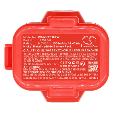 Аккумулятор Makita, 6207D, 6207DWDE, 6222D, 1500 мАч, CS фото 4