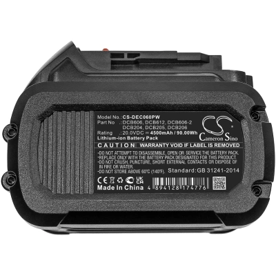Аккумулятор DeWalt, 20V MAX, 60V MAX, 120V MAX, 4500 мАч, CS фото 5