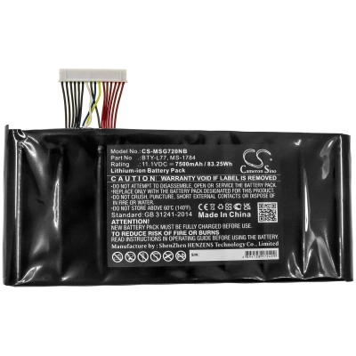 Аккумулятор MSI, GT72 6QDG16H21, GT72 6QD Dominator G Heroes Special Edition, GT72 2QW32SR311BW, 7500 мАч, CS фото 3