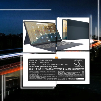 Аккумулятор Lenovo, IdeaPad Duet 5 Chromebook 13Q7C6 82QS0000US, IdeaPad Duet 5 Chromebook 13Q7C6 82QS0002FR, IdeaPad, 5300 мАч, CS фото 2