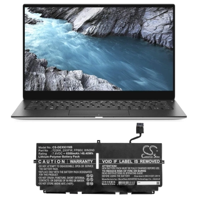 Аккумулятор Dell, XPS 13 9300, XPS 13 9300 2G67Y, XPS 13 9300 3J0FJ, 6500 мАч, CS фото 4