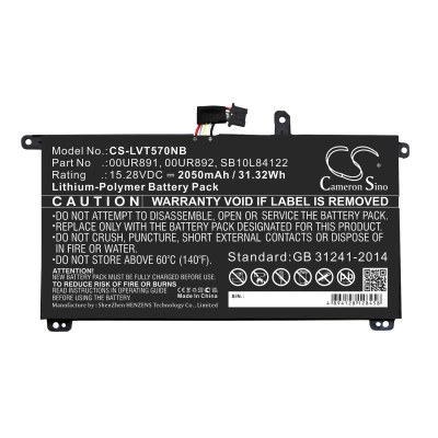 Аккумулятор Lenovo, ThinkPad T570, ThinkPad T570 20H9003BCD, ThinkPad T570 20H9A009CD, 2050 мАч, CS фото 2
