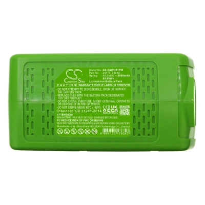 Аккумулятор Poulan Pro | Cramer | GreenWorks, 967044601 40V 24“, 967044601 40V Dual Steel Hedge Trimmer 24", 40CS12, 2000 мАч, CS фото 8