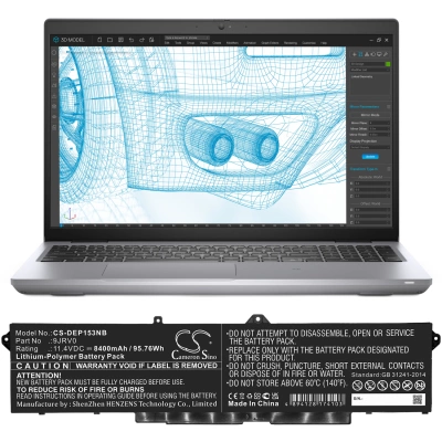 Аккумулятор Dell, Precision 15 3561, 8400 мАч, CS фото 5