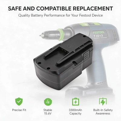 Аккумулятор Festool, TDK15.6, PS 400, T15+3, 3300 мАч, CS фото 8