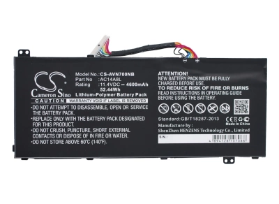 Аккумулятор Acer, Aspire VN7, Aspire VN7-571, Aspire VN7-571G, 4600 мАч, CS фото 1