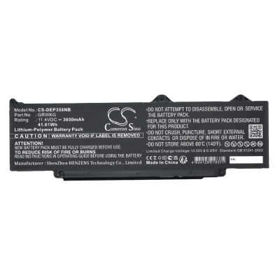 Аккумулятор Dell, Precision 15 3580, Precision 15 3580 5CHPK, Precision 15 3580 JHH2C, 3650 мАч, CS фото 3