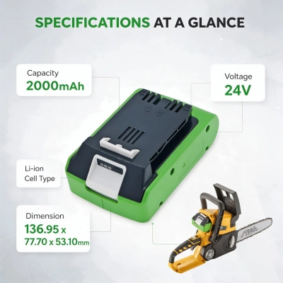 Аккумулятор Stiga | Alpina | GreenWorks | Powerworks, SAB 24 AE, SC 24 AE, SGT 24 AE, 2000 мАч, CS фото 3