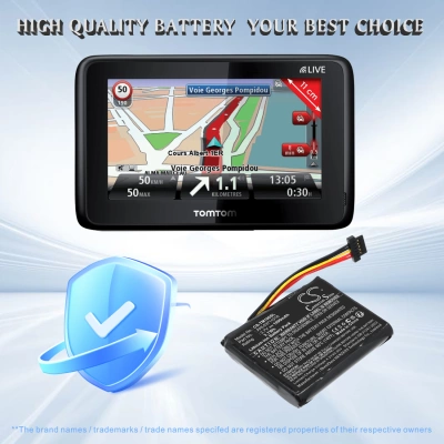 Аккумулятор TomTom, Go 1000, Go 1005, Go 1000 Live, 1000 мАч, CS фото 5