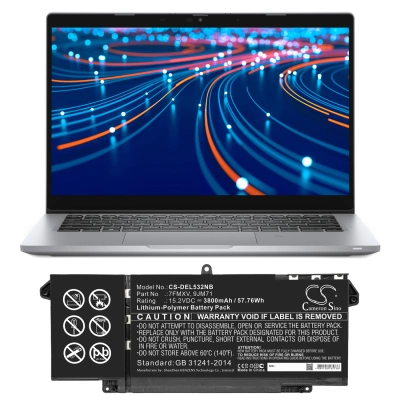 Аккумулятор Dell, Latitude 5320, Latitude 7320, Latitude 7420, 3800 мАч, CS фото 5
