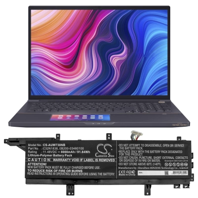 Аккумулятор Asus, ProArt StudioBook Pro X W730G5T-H8052R, ProArt StudioBook Pro X W730G5T-H8050T, W730G5T-AV011T, 8000 мАч, CS фото 4
