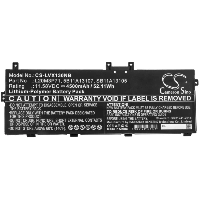 Аккумулятор Lenovo, ThinkPad X13 Yoga G2, ThinkPad X13 Yoga G2 20W8000TGE, ThinkPad X13 Yoga G2 20W8001JCK, 4500 мАч, CS фото 2