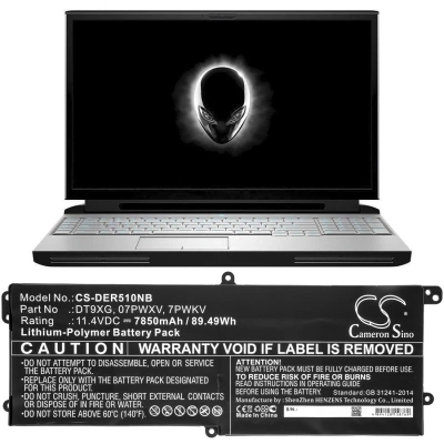 Аккумулятор Dell, ALWA51M-D1746B, Alienware Area 51m ALWA51M-D1968B, Alienware Area 51m ALWA51M-D1766B, 7850 мАч, CS фото 2