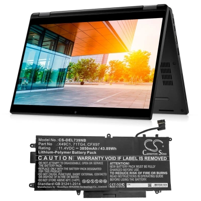 Аккумулятор Dell, Latitude 5289 2-in-1, Latitude 7390 2-in-1, 3850 мАч, CS фото 5