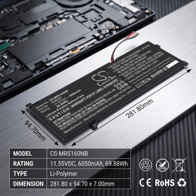 Аккумулятор Mechrevo, 16 Pro, 16HD-5BB6U 16HDS-7BB6U, Code 01 2022 Edition, 6050 мАч, CS фото 2