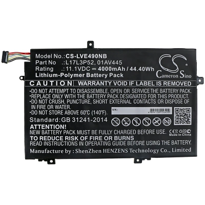 Аккумулятор Lenovo, ThinkPad E590(20NB0032CD), ThinkPad E490 20N8002JCD, ThinkPad E490 20N80032CD, 4000 мАч, CS фото 3