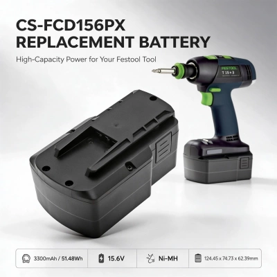 Аккумулятор Festool, TDK15.6, PS 400, T15+3, 3300 мАч, CS фото 4