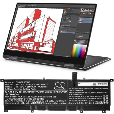 Аккумулятор Dell, Precision 5530 2-in-1, XPS 15-9575-D2801TS, XPS 15-9575-D1805TS, 6500 мАч, CS фото 2