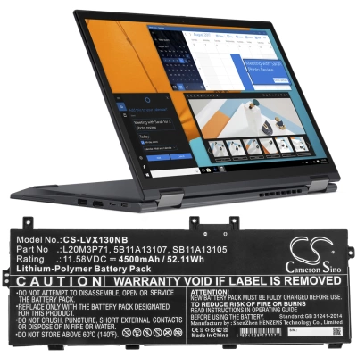 Аккумулятор Lenovo, ThinkPad X13 Yoga G2, ThinkPad X13 Yoga G2 20W8000TGE, ThinkPad X13 Yoga G2 20W8001JCK, 4500 мАч, CS фото 5
