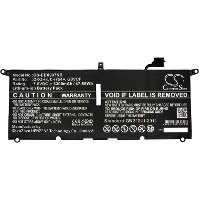 Аккумулятор Dell, XPS 13 9370, XPS9370-7002SLV, XPS 13 2018, 6300 мАч, CS фото 3
