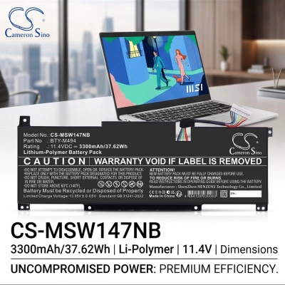 Аккумулятор MSI, Modern 14 C7M-044XES, Modern 14 C7M-046NL, Modern 14 C7M-047BE, 3300 мАч, CS фото 5