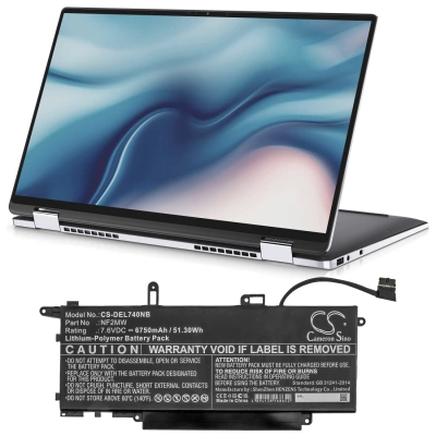 Аккумулятор Dell, Latitude 7310 2-in-1, Latitude 7400 2-in-1, Latitude 7410 2-in-1, 6750 мАч, CS фото 2