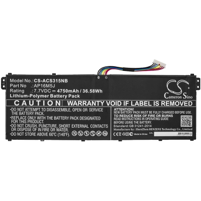 Аккумулятор Acer, Aspire 3 A315-21, Aspire 3 A315-51, Aspire 3 A315-31-C514 N17Q2, 4750 мАч, CS фото 2