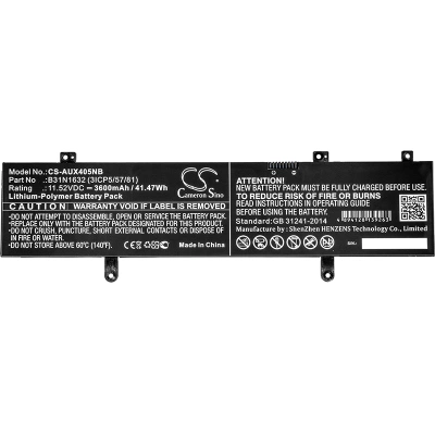Аккумулятор Asus, X405, X405UR-3B, ZenBook X405, 3600 мАч, CS фото 2