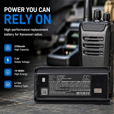 Аккумулятор Kenwood, NX-240, NX-240V16P, NX-240V16P2, 2700 мАч, CS фото 5