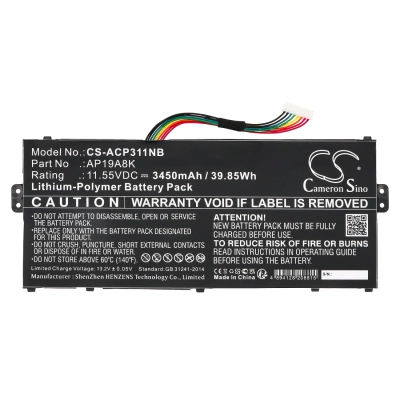 Аккумулятор Acer, Chromebook Spin 11 CP311-1HN-C3E3, Chromebook Spin CP311-3H-K1MC, Chromebook Spin CP311-2HN-C2GR, 3450 мАч, CS фото 4