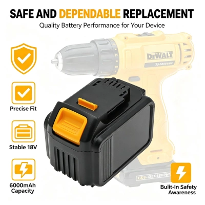Аккумулятор DeWalt, XR Li-Ion 18V, DCD740, DCD740B, 6000 мАч, CS фото 8