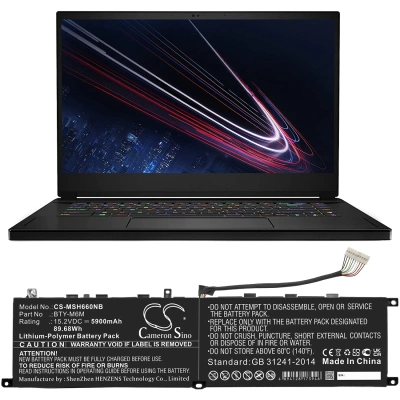 Аккумулятор MSI, Gs66 Stealth, Ge66 Raider, Ge66 Dragonshield 10sgs, 5900 мАч, CS фото 6