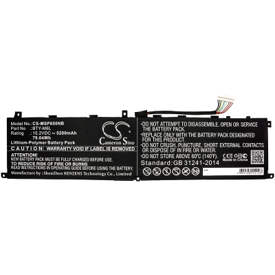 Аккумулятор MSI, GS65, GS65 Stealth Thin, GS65 Stealth Thin 9RE-051US, 5200 мАч, CS фото 4