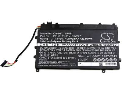 Аккумулятор Dell, Latitude 7350, Latitude 13 7000, Latitude 13 7000(CAL001LATI735013480), 2700 мАч, CS фото 4