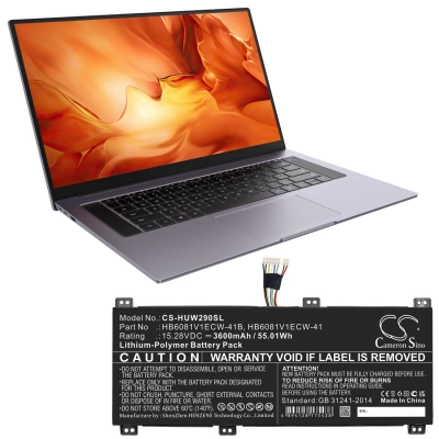 Аккумулятор Huawei, MateBook D 16, HBL-W29, MagicBook Pro 2020, 3600 мАч, CS фото 6