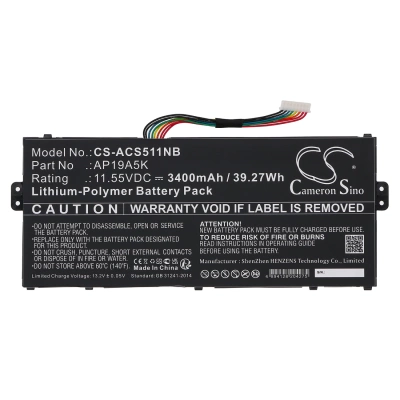 Аккумулятор Acer, Chromebook Spin 511 R752T-C3M5, Chromebook Spin 511 R752T-C6LD, Chromebook Spin 511 R752T-C2YP, 3400 мАч, CS фото 2