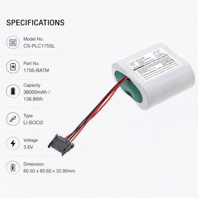 Батарея Allen Bradley, 1756-L6x, 1756-L6x (Series A), 1756-L55M1x, 38000 мАч, CS фото 6