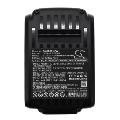 Аккумулятор DeWalt, 20V MAX, 60V MAX, 120V MAX, 2000 мАч, CS фото 4