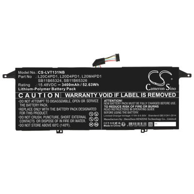 Аккумулятор Lenovo, ThinkBook 13x ITG 20WJ002LGE, ThinkBook 13x ITG 20WJ002JBM, ThinkBook Plus G2 ITG 20WH000HCY, 3400 мАч, CS фото 2