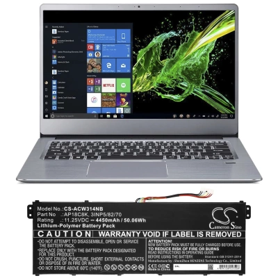 Аккумулятор Acer, Swift 3 SF314-57G-7448, Swift 3 SF314-58G-72FD, Swift 3 SF314-57G-59V7, 4450 мАч, CS фото 3
