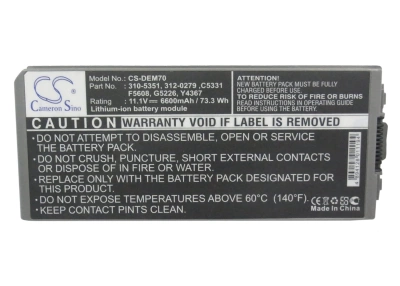 Аккумулятор Dell, Latitude D810, Precision M70, 4400 мАч, CS фото 2