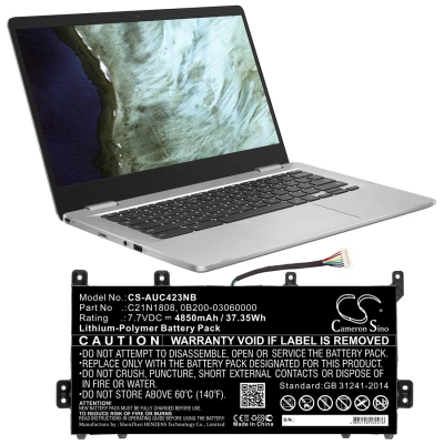 Аккумулятор Asus, C423NA-DH02, C423NA-BV0054, C523NA-0021AN4200, 4850 мАч, CS фото 5