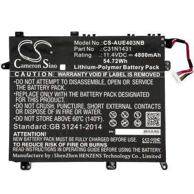 Аккумулятор Asus, Eee Book E403SA, Eee PC E403SA, VivoBook E403NA, 4800 мАч, CS фото 2