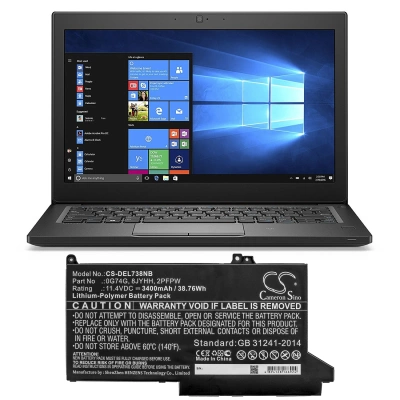 Аккумулятор Dell, Latitude 12 7280, Latitude 12 7480, Latitude 12 5300, 3400 мАч, CS фото 2